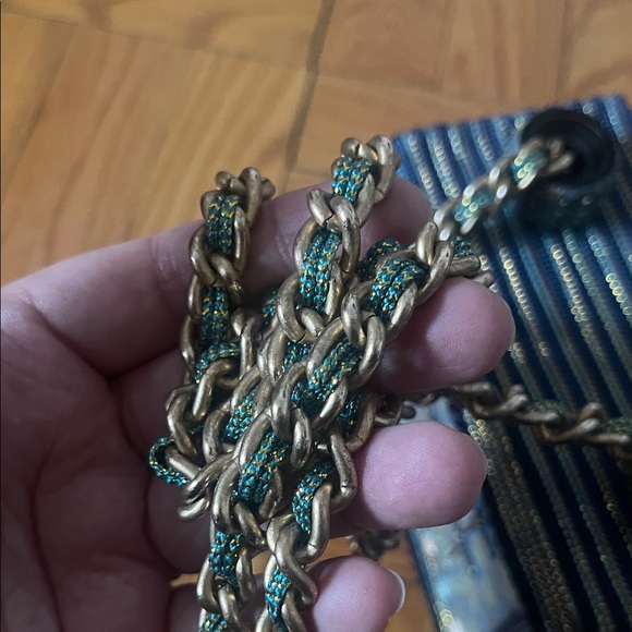 Mary Frances Vintage Teal Dragon Fly Embellished Mini Box Bag - Picture 14 of 14